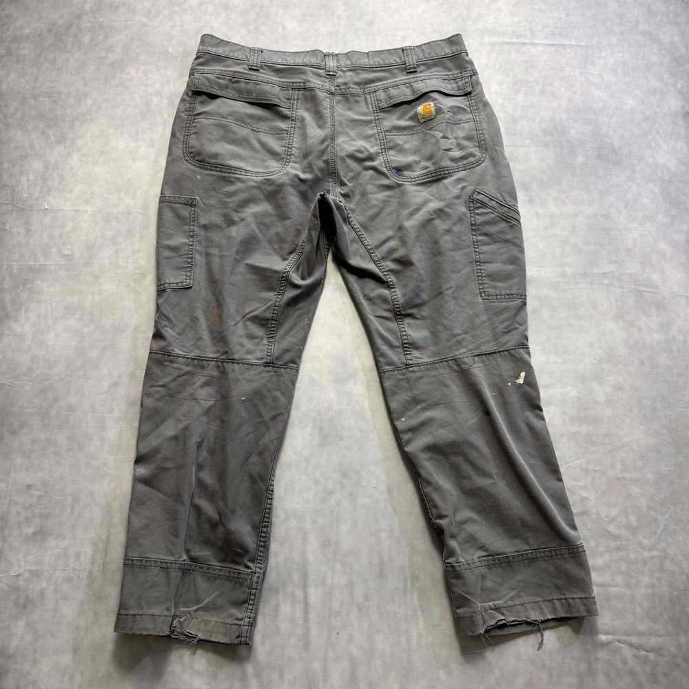 Carhartt Mens Gray Relaxed Fit Carpenter Pants Double Knee Workwear 38x29